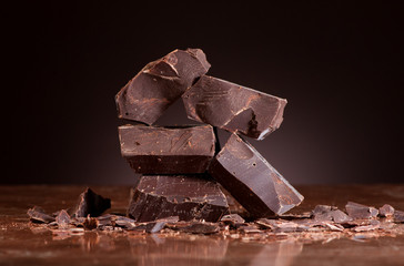 Chocolate on a marble background