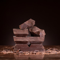 Chocolate on a marble background