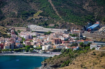 Panorama on a spanish town by the seaside