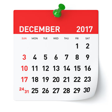 December 2017 - Calendar