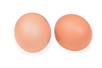 Isolated two eggs on white background
