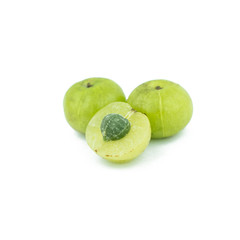 amla green fruits isolated on white background.