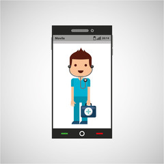 medical doctor mobile phone app vector illustration eps 10