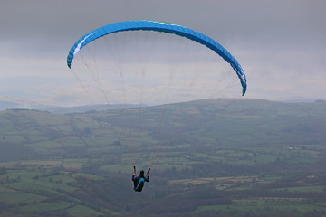 Paraglider in the Brecon Beacons