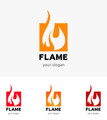 Flame logo template vector