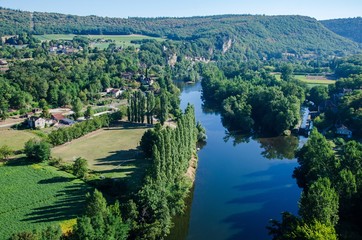 Scenic view of the Lot river valley in France © alain36100