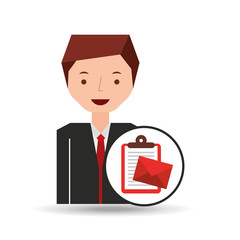 man cartoon message list email vector illustration eps 10