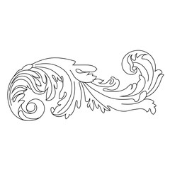 Vintage baroque ornament. Retro pattern antique style acanthus. Decorative design element filigree calligraphy vector. - stock vector