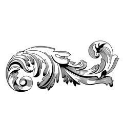 Fototapeta premium Vintage baroque ornament. Retro pattern antique style acanthus. Decorative design element filigree calligraphy vector. - stock vector