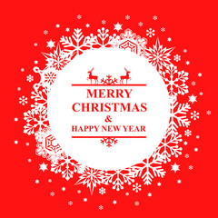 Christmas snowflakes round background