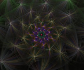 abstract multicolored fluffy fractal computer generated image