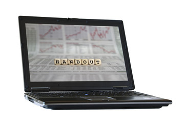 handout word built with letter cubes