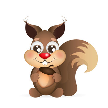Happy cartoon squirrel