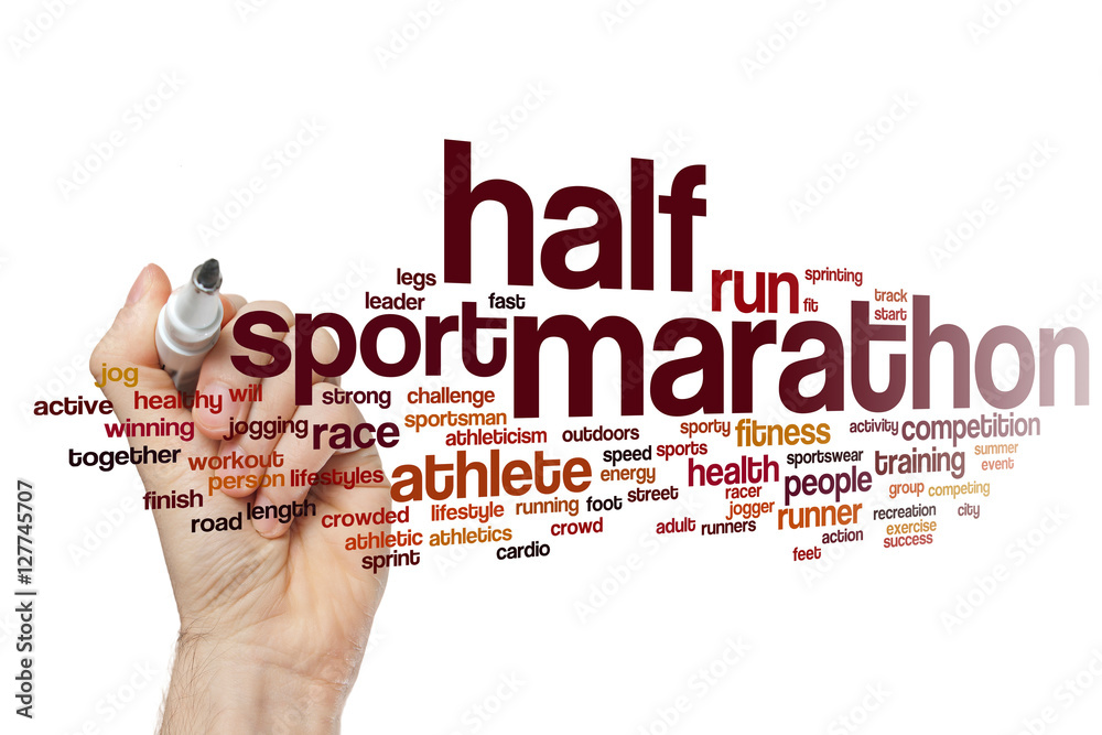 Sticker half marathon word cloud