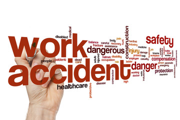 Work accident word cloud