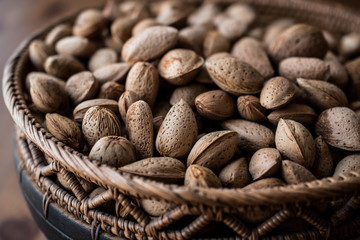Crusted Almonds in a rustic bowl.