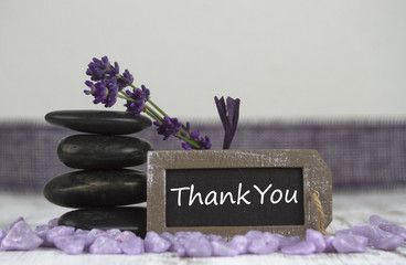 Thank you with hot stones and lavender