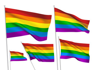 LGBT vector flags. A set of wavy 3D flags created using gradient meshes. EPS 8 vector