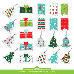 Christmas stickers and labels set.