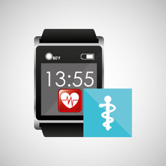square smart watch health medical symbol vector illustration eps 10