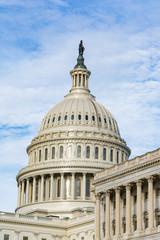 Fototapeta na wymiar US Capitol Buiding Washington DC Dome Detail Closeup Alone Dayli