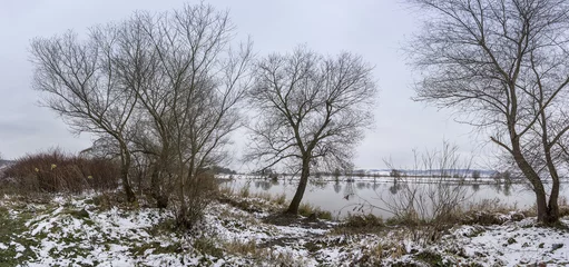Foto auf Leinwand Winter panorama by the river © Iosif