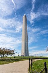 Washington Monument USA American Landmark Outdoors Blue Sky Clou