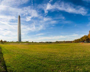 Washington Monument USA American Landmark Outdoors Blue Sky Clou