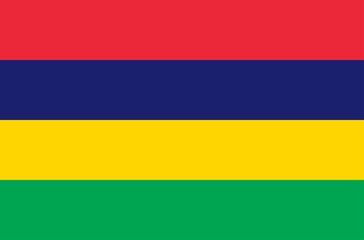 eps 10 vector Mauritius flag. Mauritian flat style flag with colorful stripes