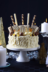 Happy New Year white chocolate cake
