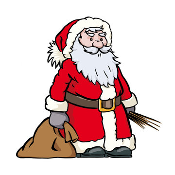 Sankt Nikolaus mit Sack und Rute