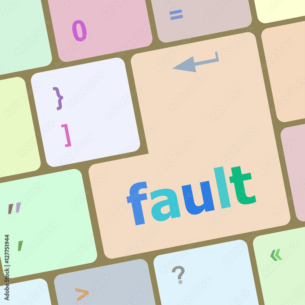 Poster fault button on computer pc keyboard key