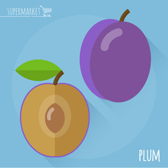 Plum vector icon.