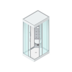 shower cabin Isometric Vector Illustration