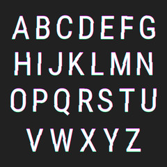 Glitch distortion typeface