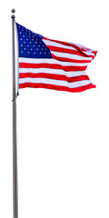 Obraz premium Flag of the United States of America, isolated on white Background