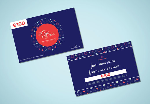 Winter Holiday Gift Card Layout 1