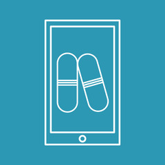 mobile phone medical pills medicine vector illustration eps 10