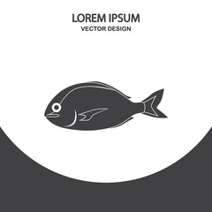 Sea fish icon. Simple design for web and mobile