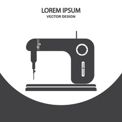Sewing machine icon. Simple design for web and mobile