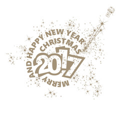 Christmas New Year 2017 firework gold stars white vector