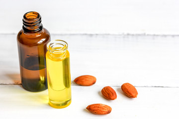 avocado oil for handmade cosmetics on wooden background
