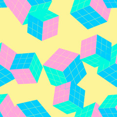 geometric seamless pattern with cubes
