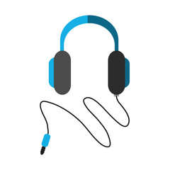Headphone device icon. music sound and musical theme. Isolated design. Vector illustration