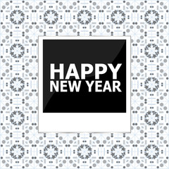 Happy New Year lettering Greeting Card. Photo Frame