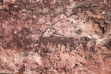 Vintage Red Brown Plaster Wall With Cracked Surface Background T