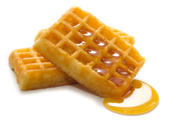 Waffles con miele