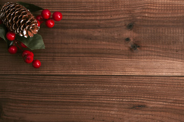 background of wood rustic with decoration of christmas