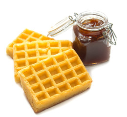 Waffles con marmellata