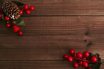 background of wood rustic with decoration of christmas